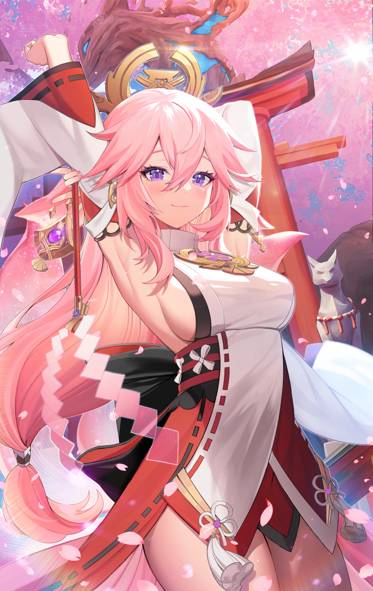 This is a pixiv picture whose title is 🌸八重神子🌸.