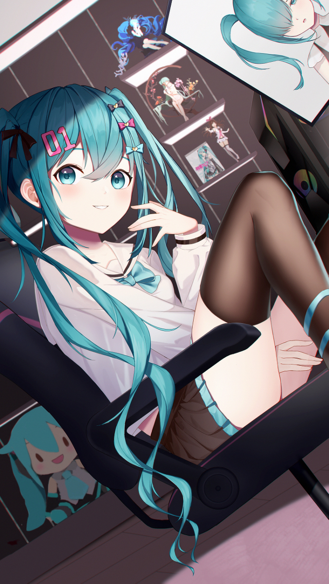 This is a pixiv picture whose title is 虚拟歌姬超级依赖.