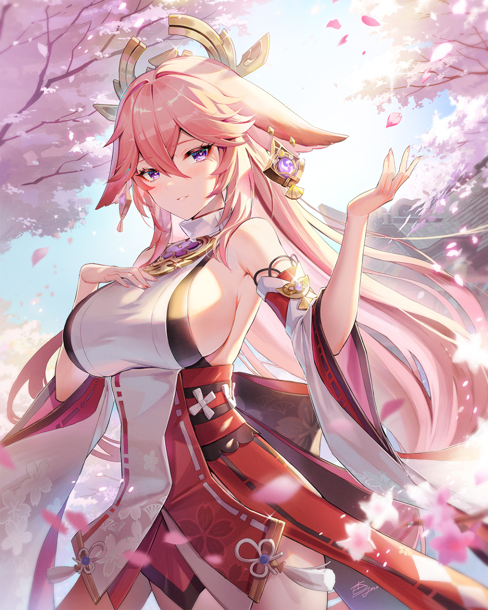 This is a pixiv picture whose title is 八重神子.