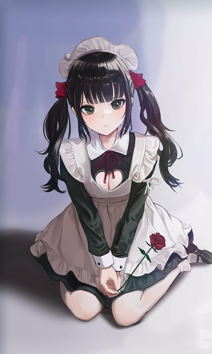 This is a pixiv picture whose title is 메이드メイド.