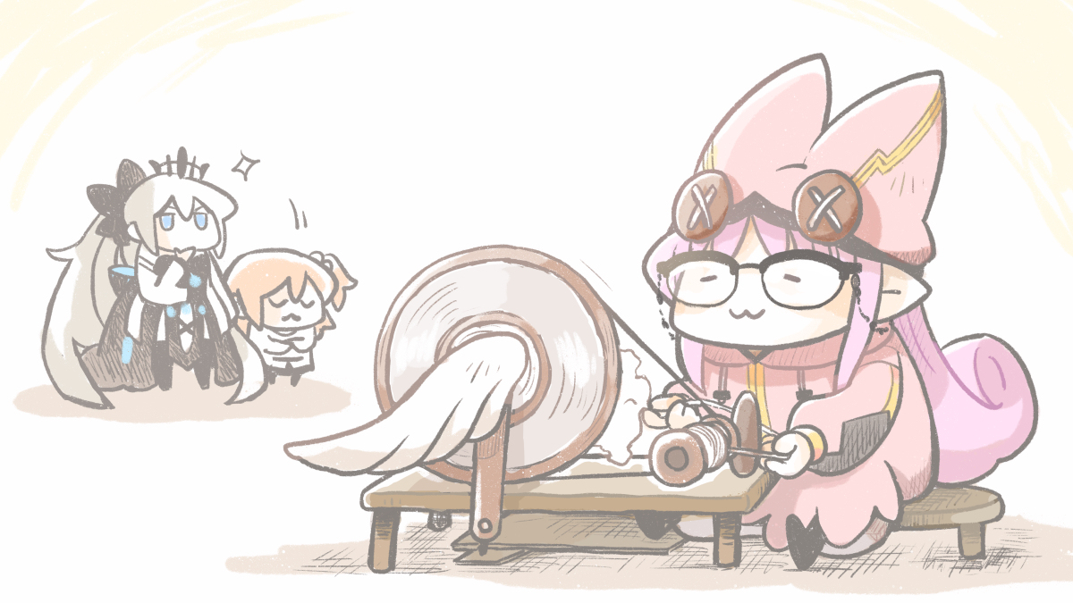 This is a pixiv picture whose title is ハベにゃん+眼鏡＝おばあちゃんみ。.