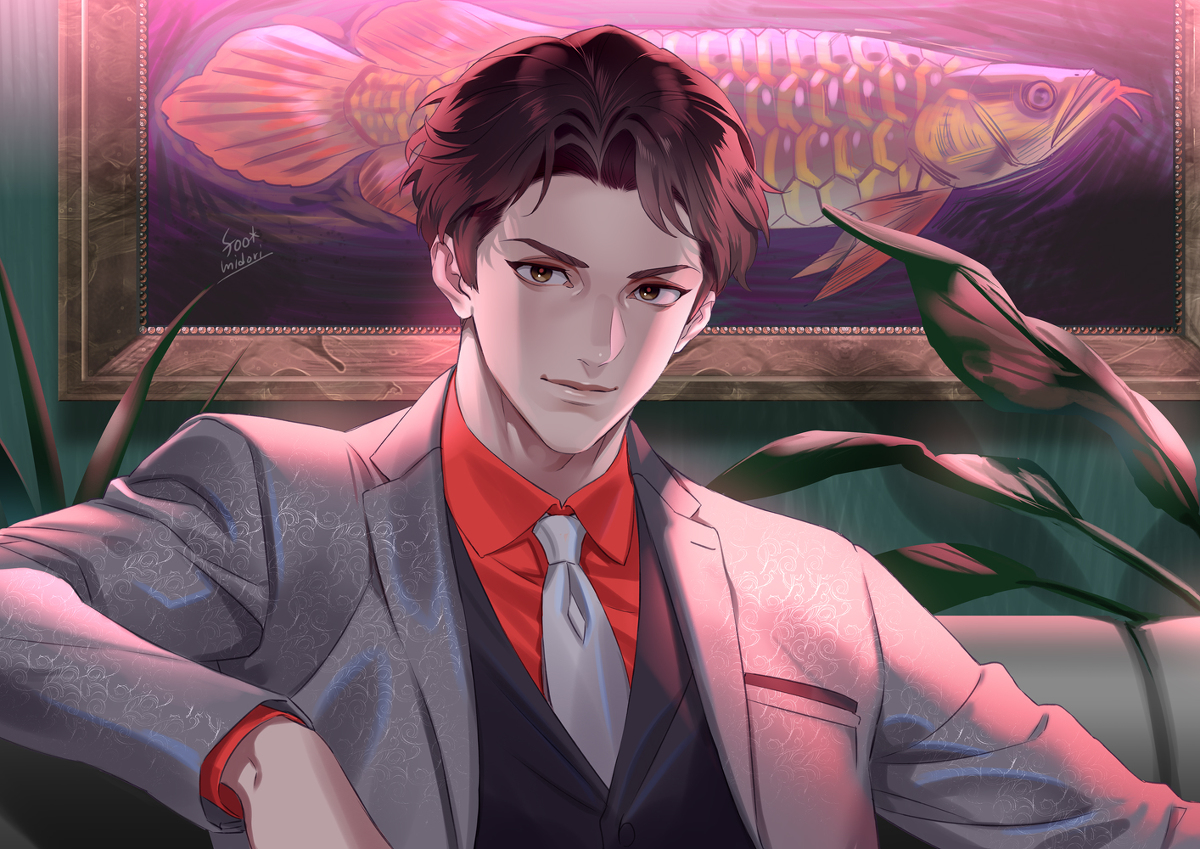 This is a pixiv picture whose title is 射る魚.