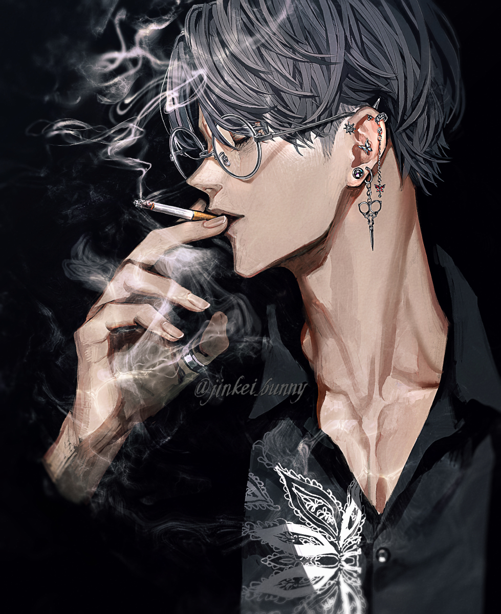 This is a pixiv picture whose title is 🚬.