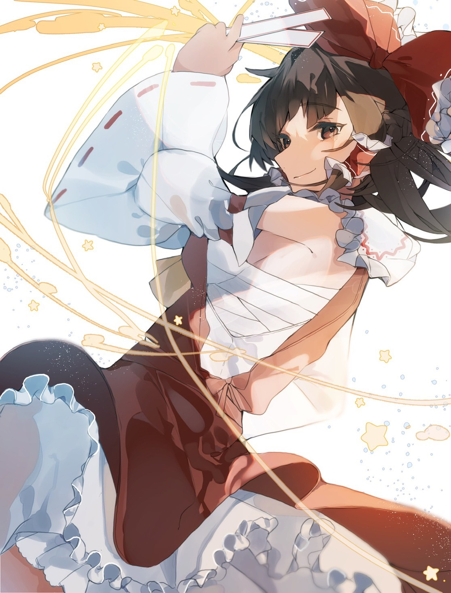 This is a pixiv picture whose title is 博麗.