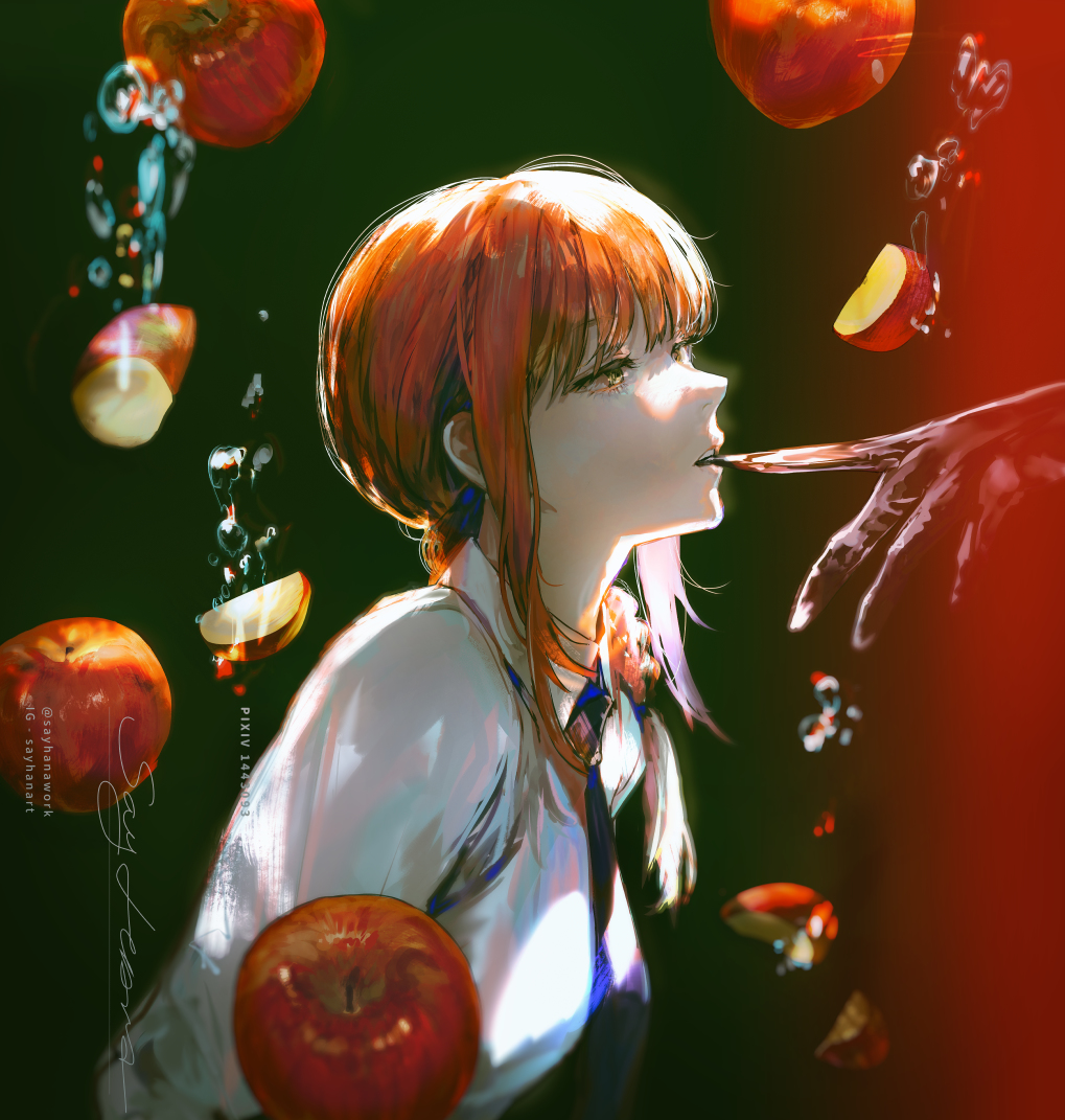 This is a pixiv picture whose title is makima🍎.