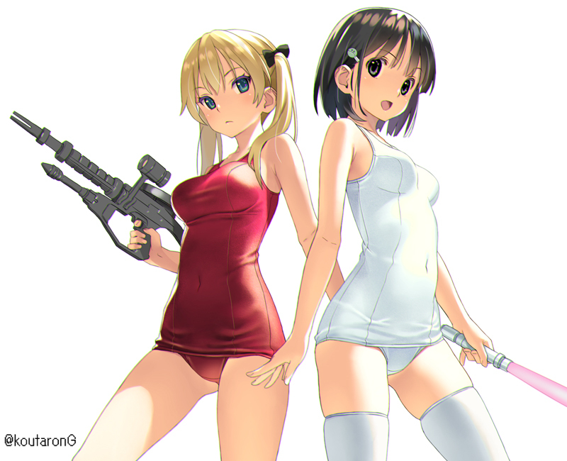 This is a pixiv picture whose title is 白い奴と赤い奴.