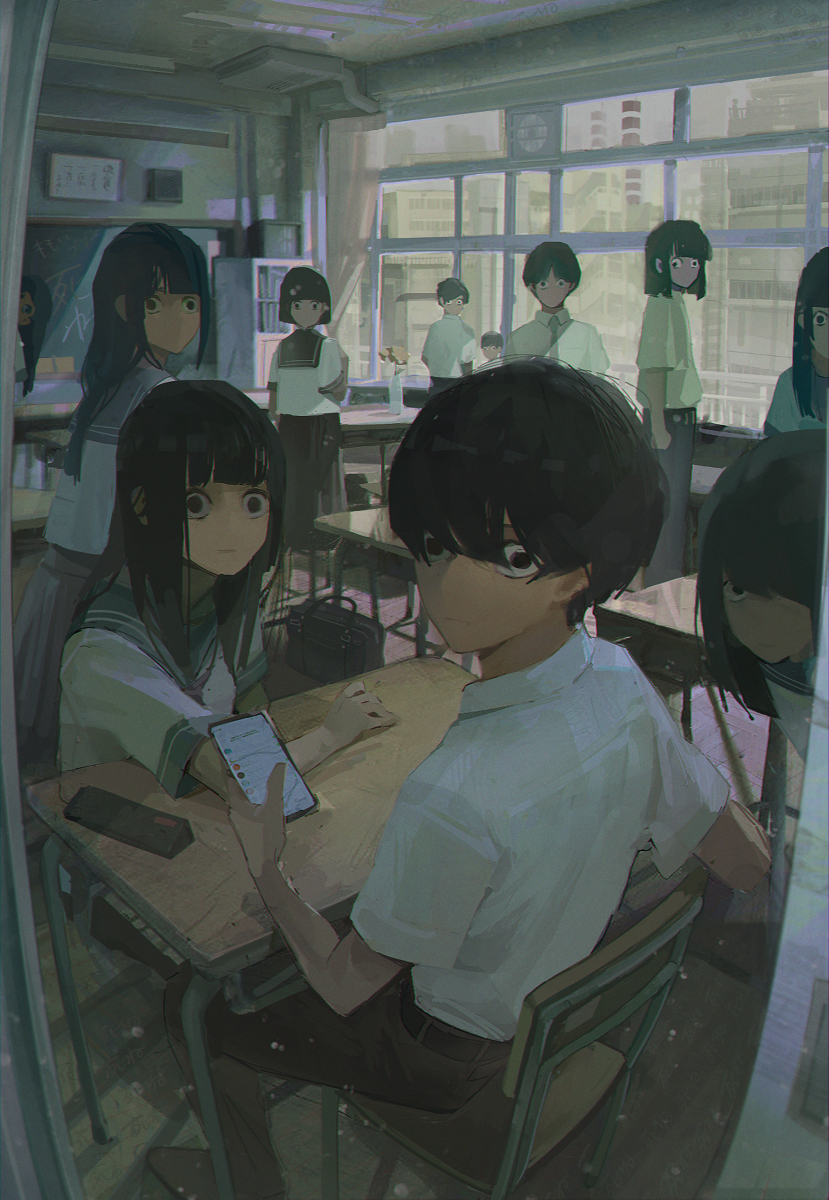 This is a pixiv picture whose title is 学校.