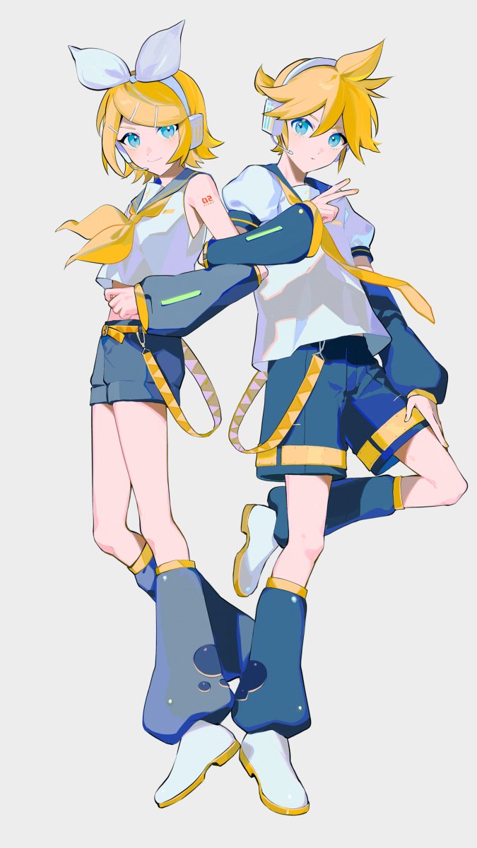 This is a pixiv picture whose title is 鏡音.