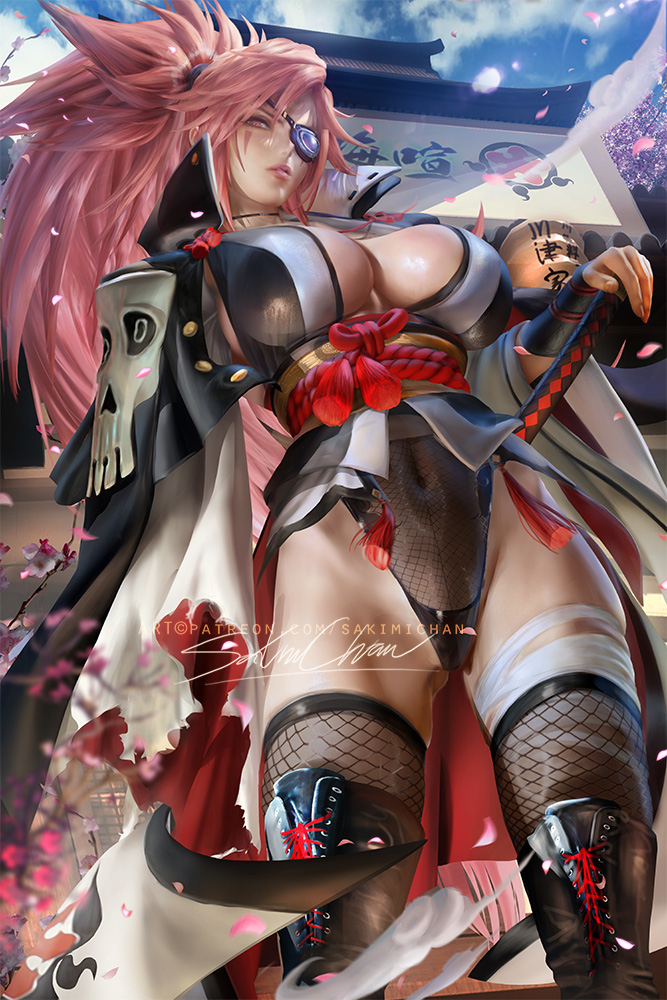 This is a pixiv picture whose title is 梅喧 Baiken.