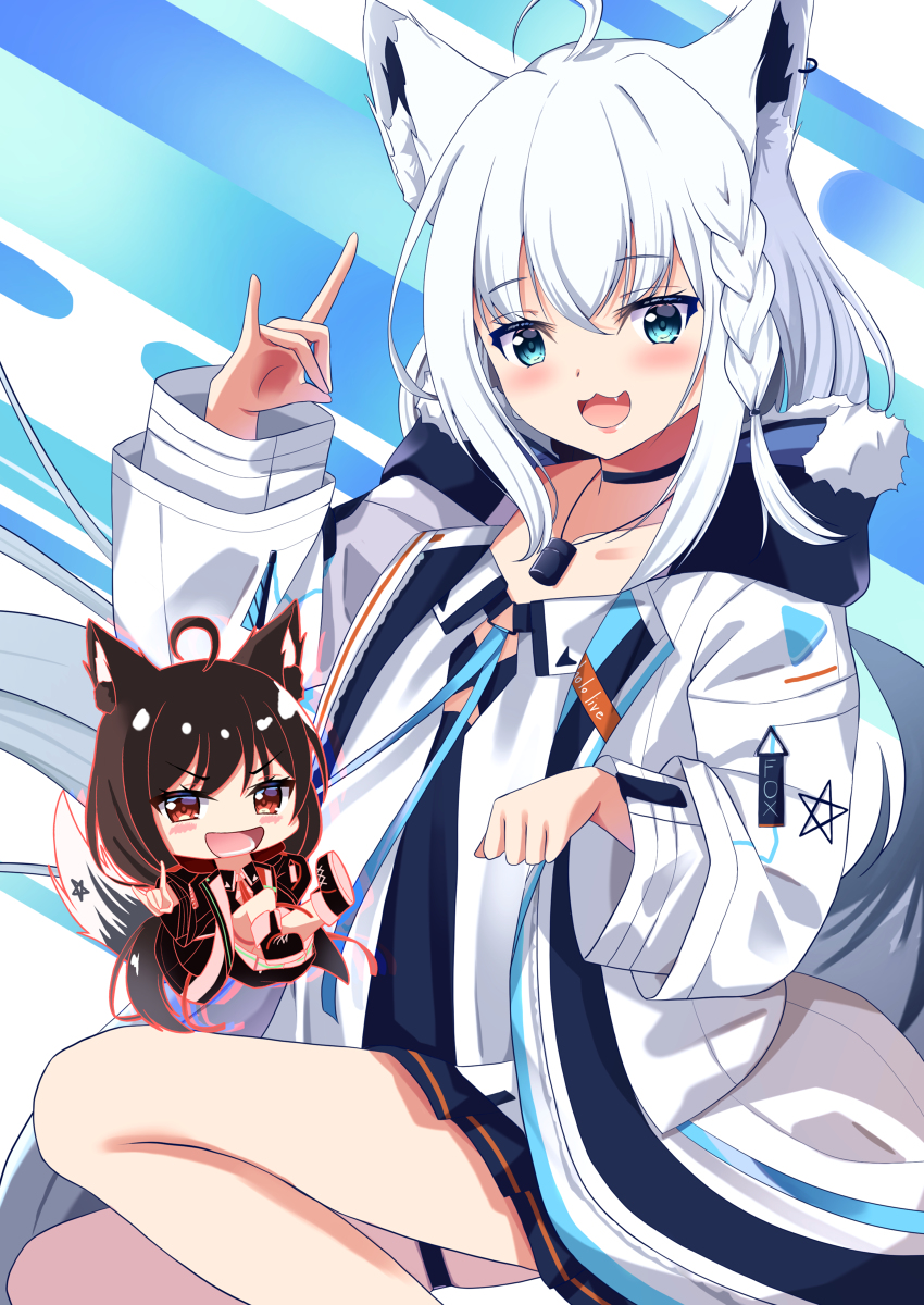 This is a pixiv picture whose title is 狐？猫？.