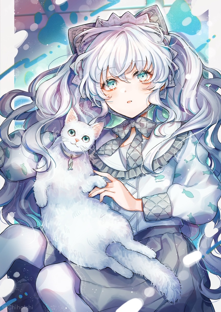 This is a pixiv picture whose title is pure💙🐱.