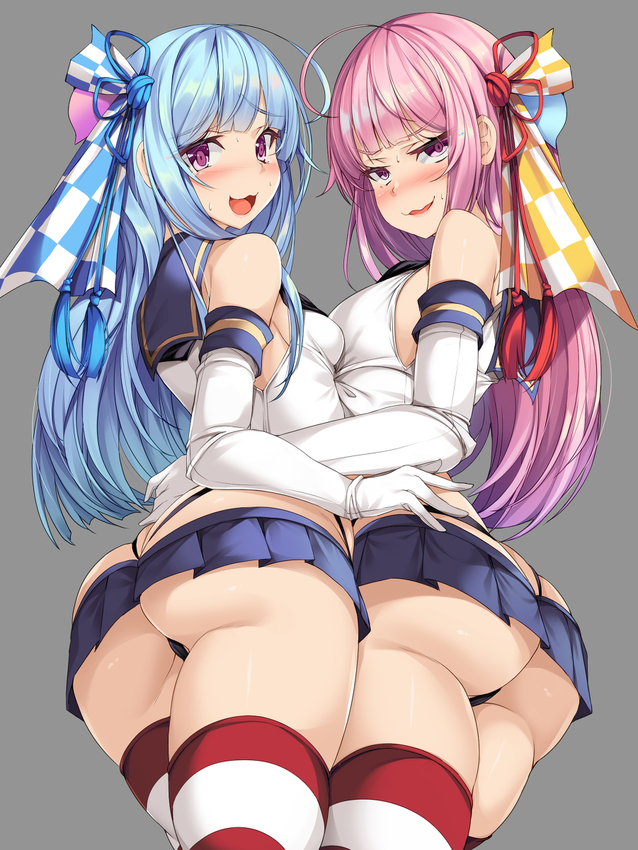This is a pixiv picture whose title is 危ない格好をした琴葉姉妹.
