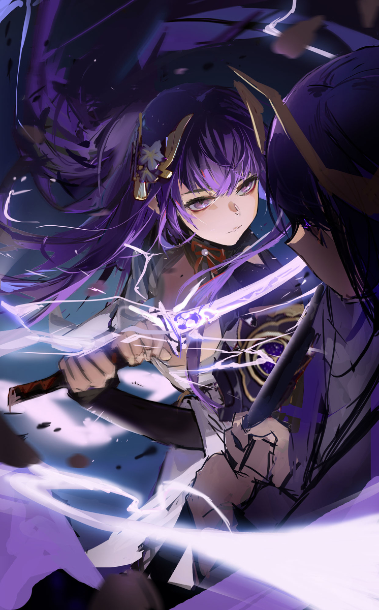 This is a pixiv picture whose title is 雷电将军.
