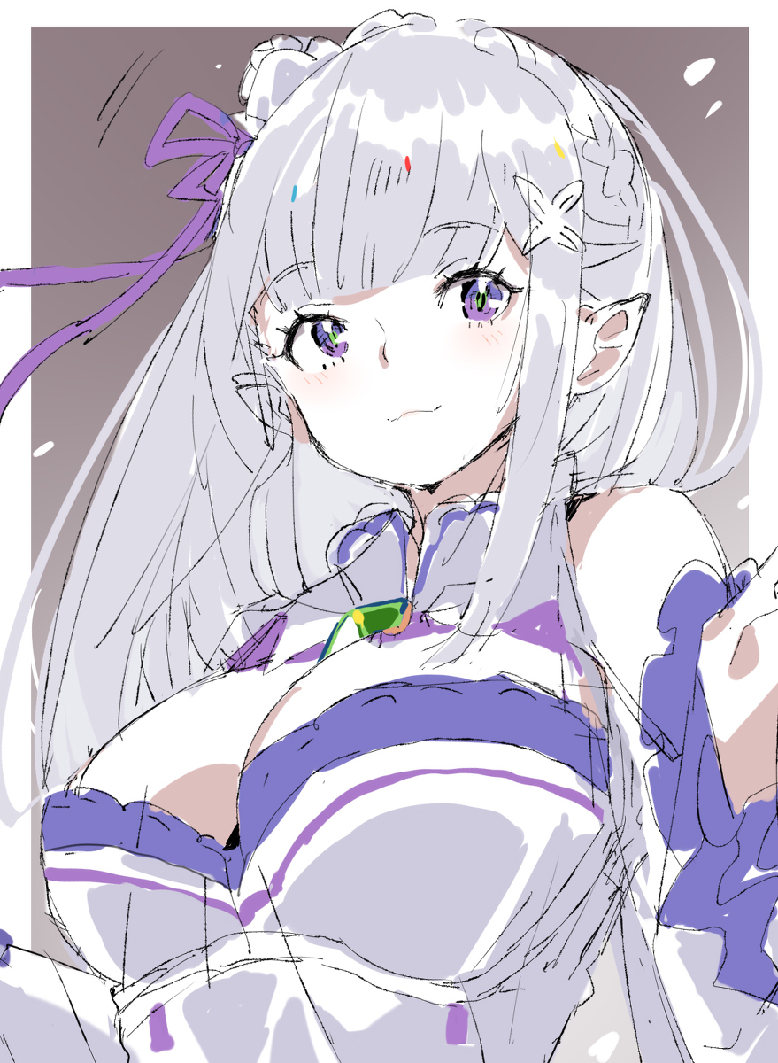 This is a pixiv picture whose title is エミリアたん.