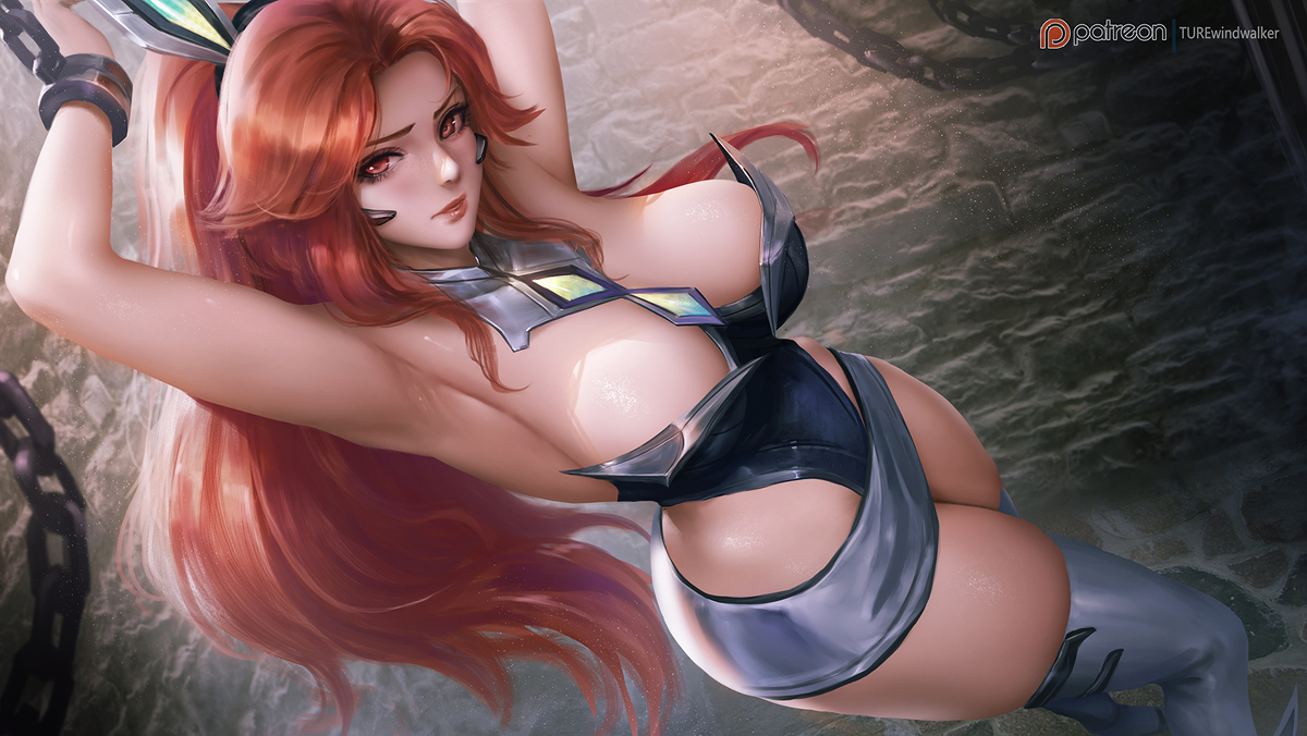 This is a pixiv picture whose title is battle bunny Miss Fortune.