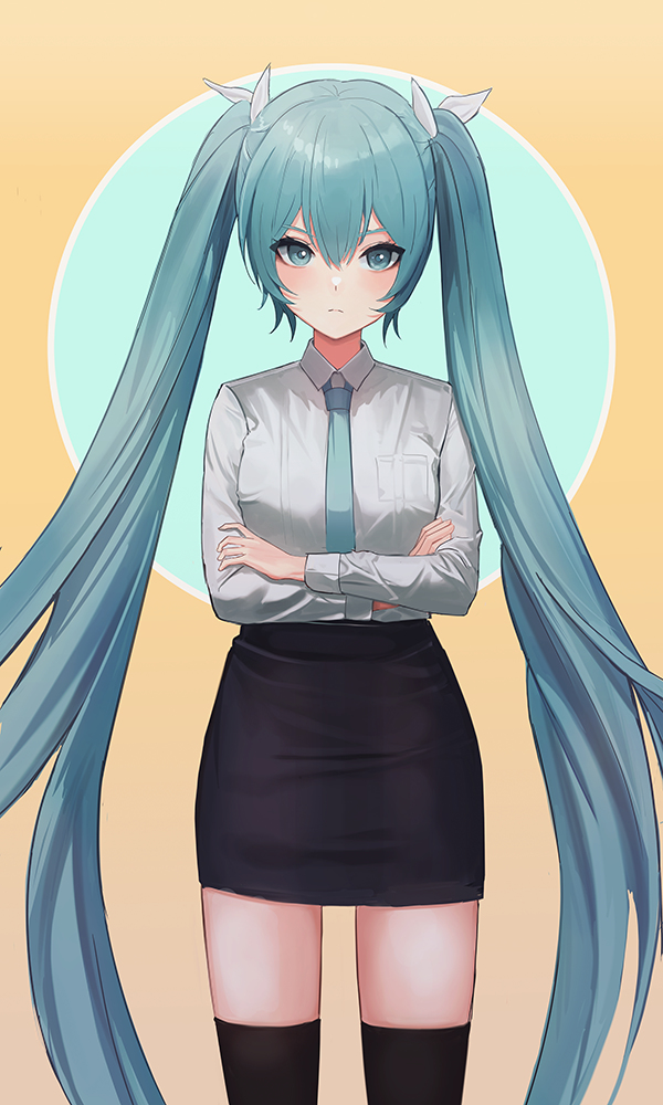 This is a pixiv picture whose title is 미쿠 初音ミク.