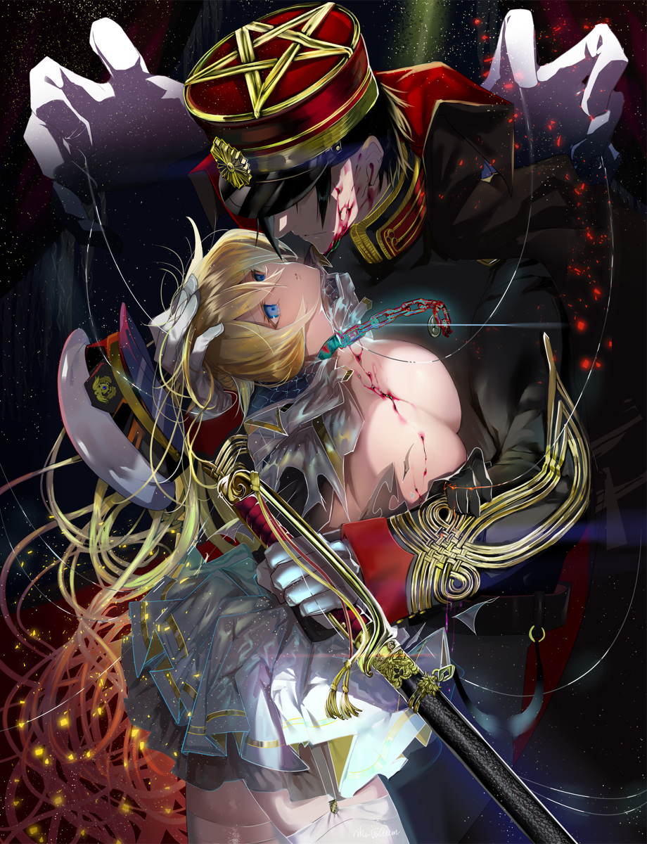 This is a pixiv picture whose title is 『融国』ーLove and Deathー.
