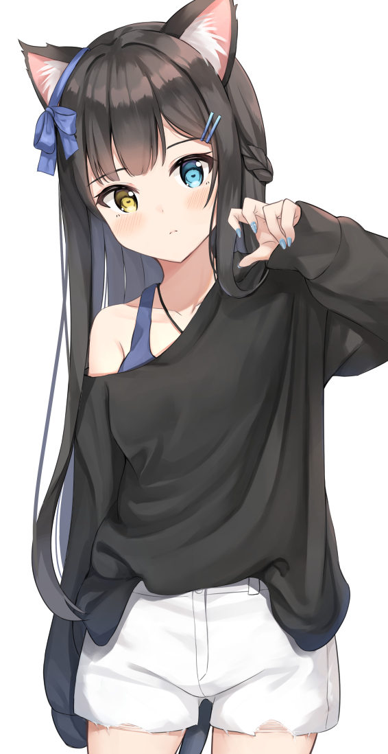 This is a pixiv picture whose title is ゆるだぼ黒猫ちゃん.