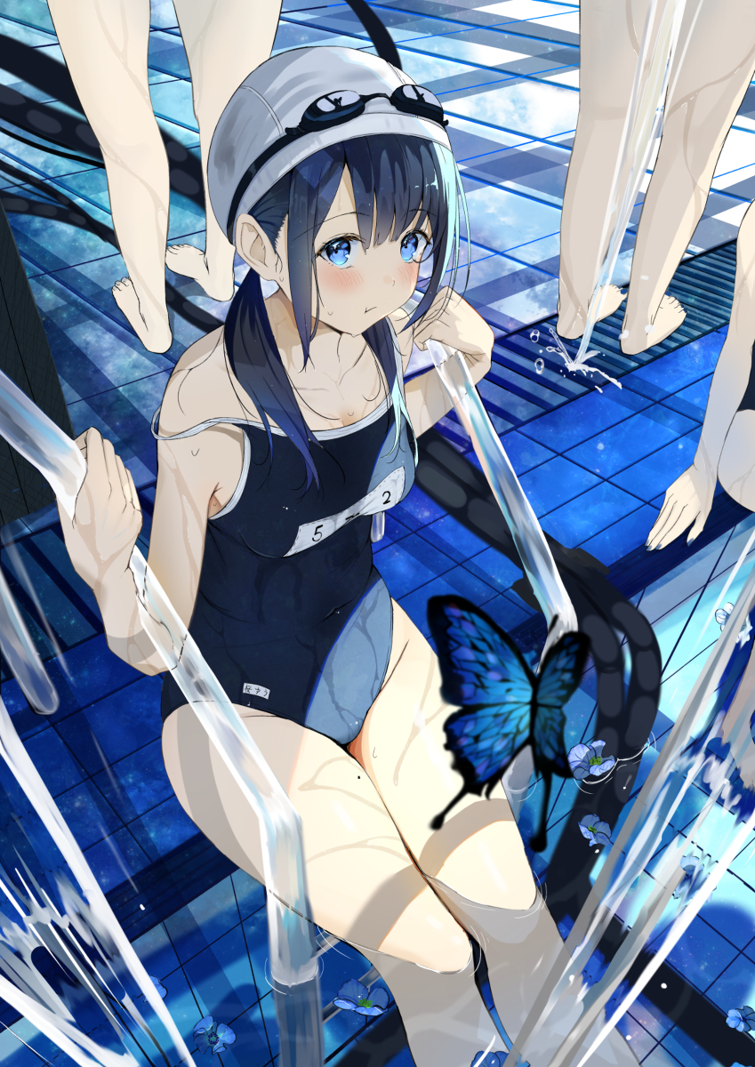 This is a pixiv picture whose title is スク水.