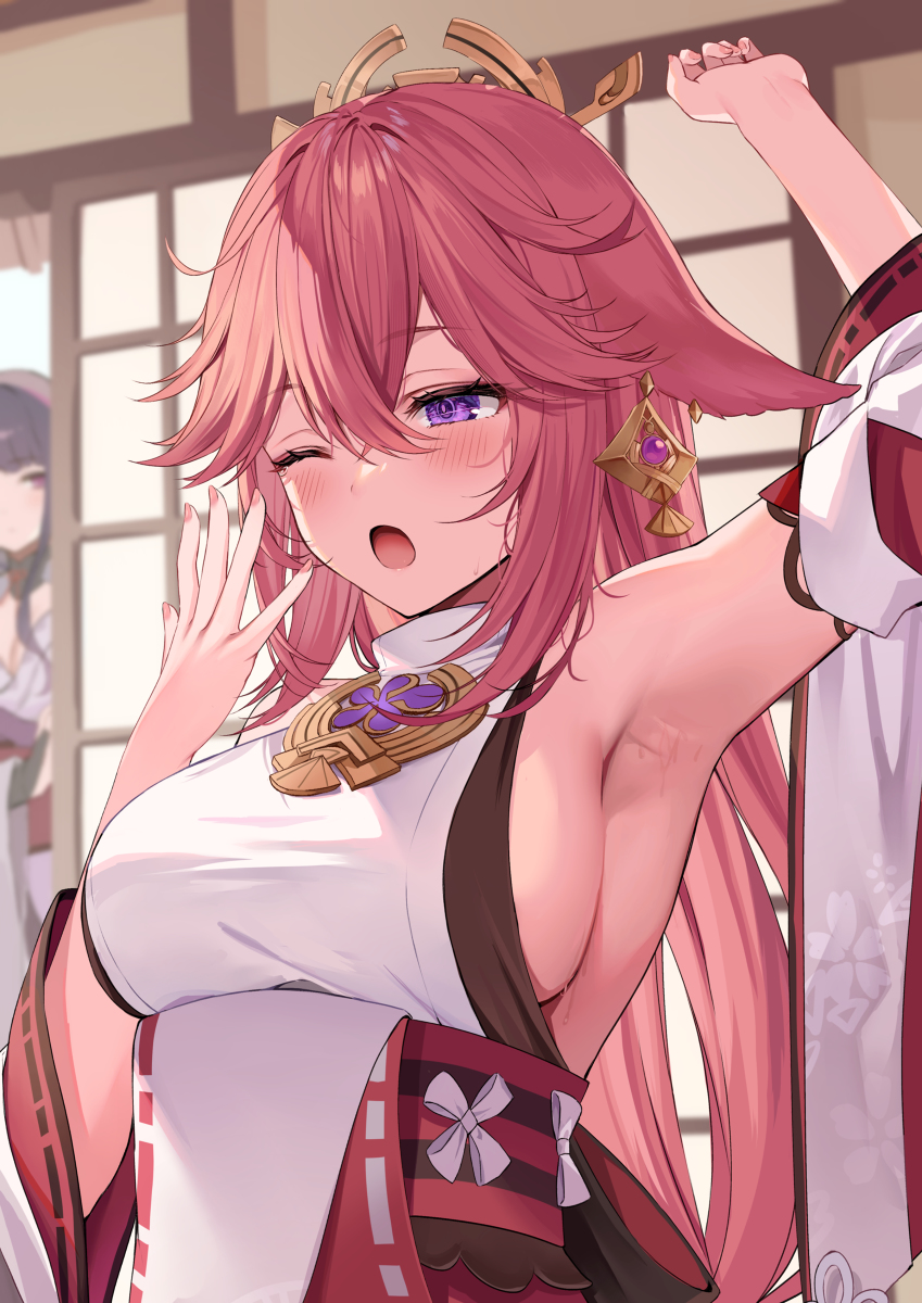 This is a pixiv picture whose title is 八重神子.