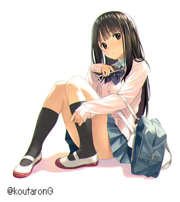 This is a pixiv picture whose title is 制服とスマホ02.