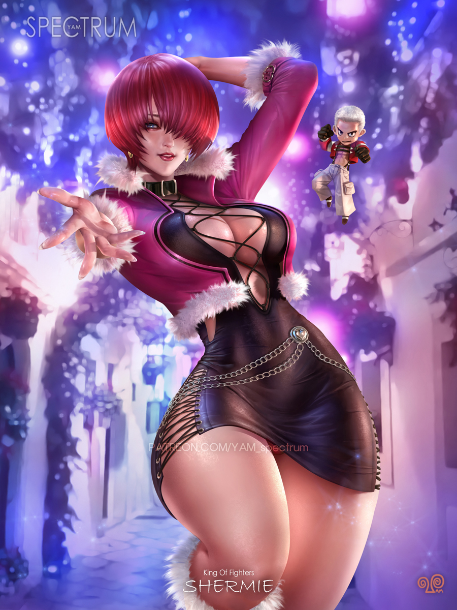 This is a pixiv picture whose title is Shermie in KoF.