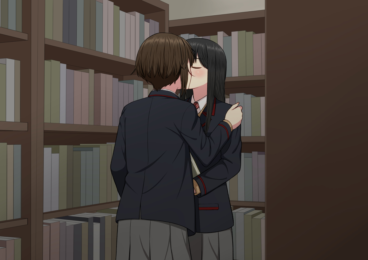 This is a pixiv picture whose title is 【創作百合】.