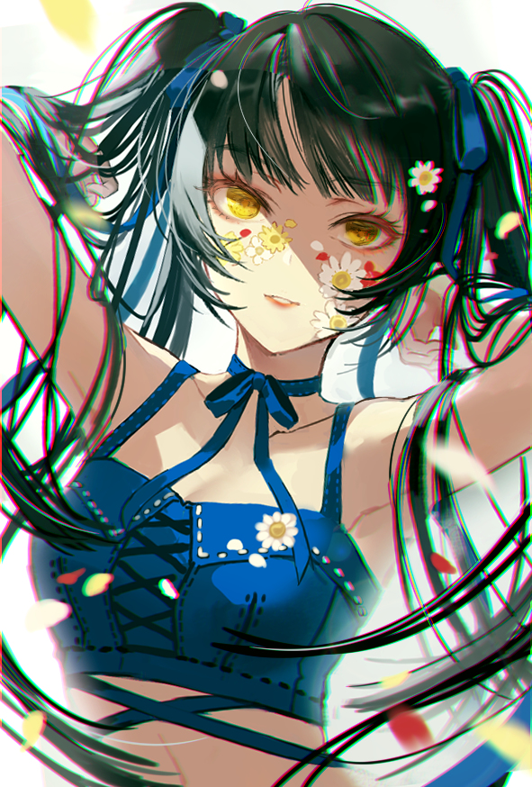 This is a pixiv picture whose title is ツインテ女子.
