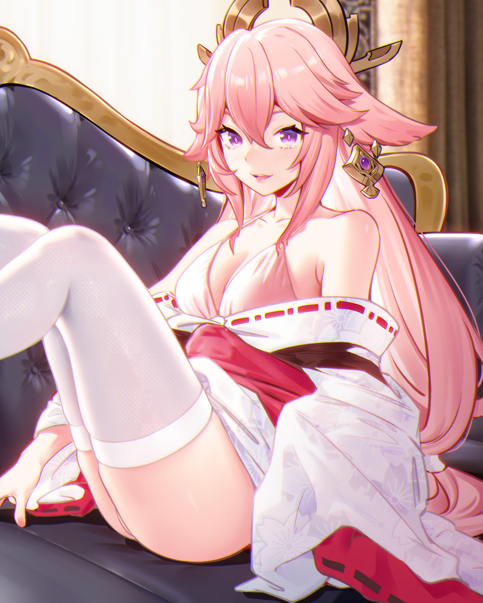 This is a pixiv picture whose title is 八重老婆的白丝~.