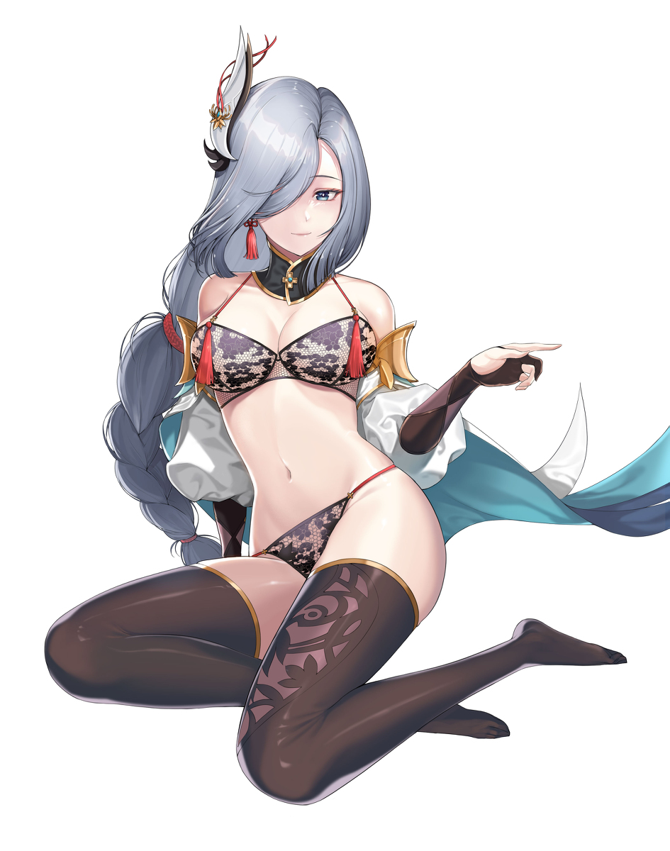 This is a pixiv picture whose title is 申鶴.