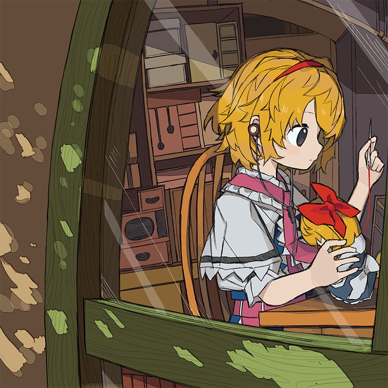 This is a pixiv picture whose title is 【依頼】少女作業中　妖々夢.