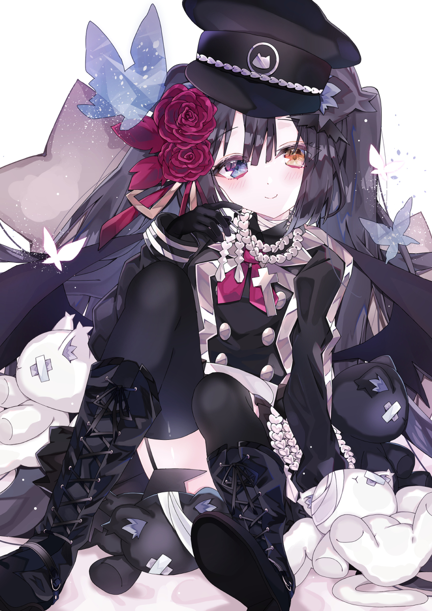 This is a pixiv picture whose title is けもみみ悪魔💙🖤.