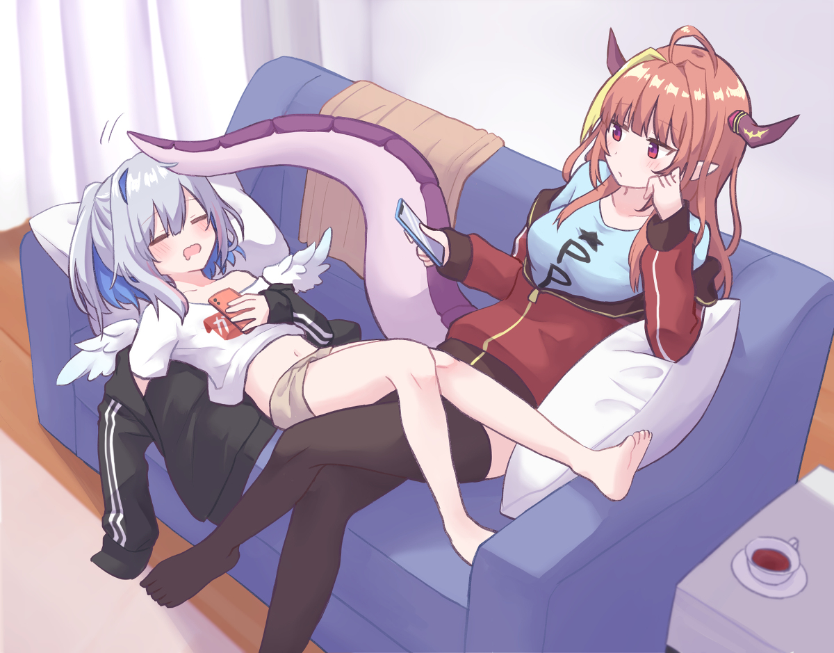 This is a pixiv picture whose title is むにゃむにゃ天使を見守るドラゴン+α.