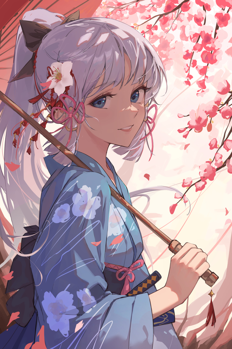 This is a pixiv picture whose title is Kimono Ayaka.