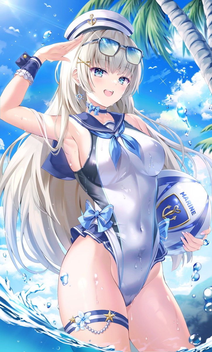 This is a pixiv picture whose title is セーラー競泳水着.