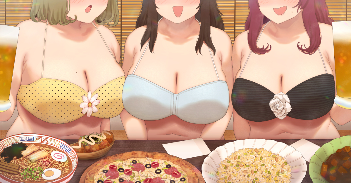 This is a pixiv picture whose title is 海の家で飲み会お姉さんの乳.