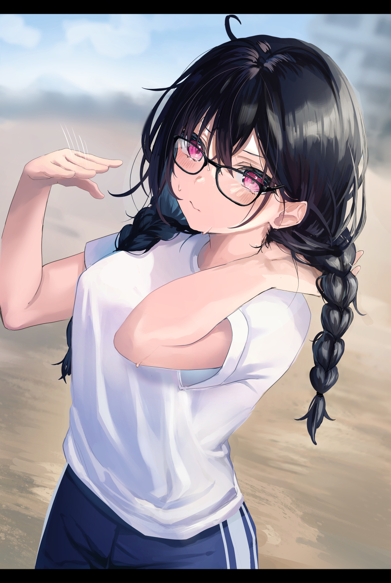 This is a pixiv picture whose title is 汗かいちゃった.