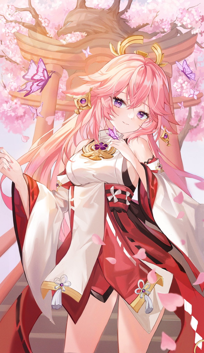 This is a pixiv picture whose title is 八重神子.