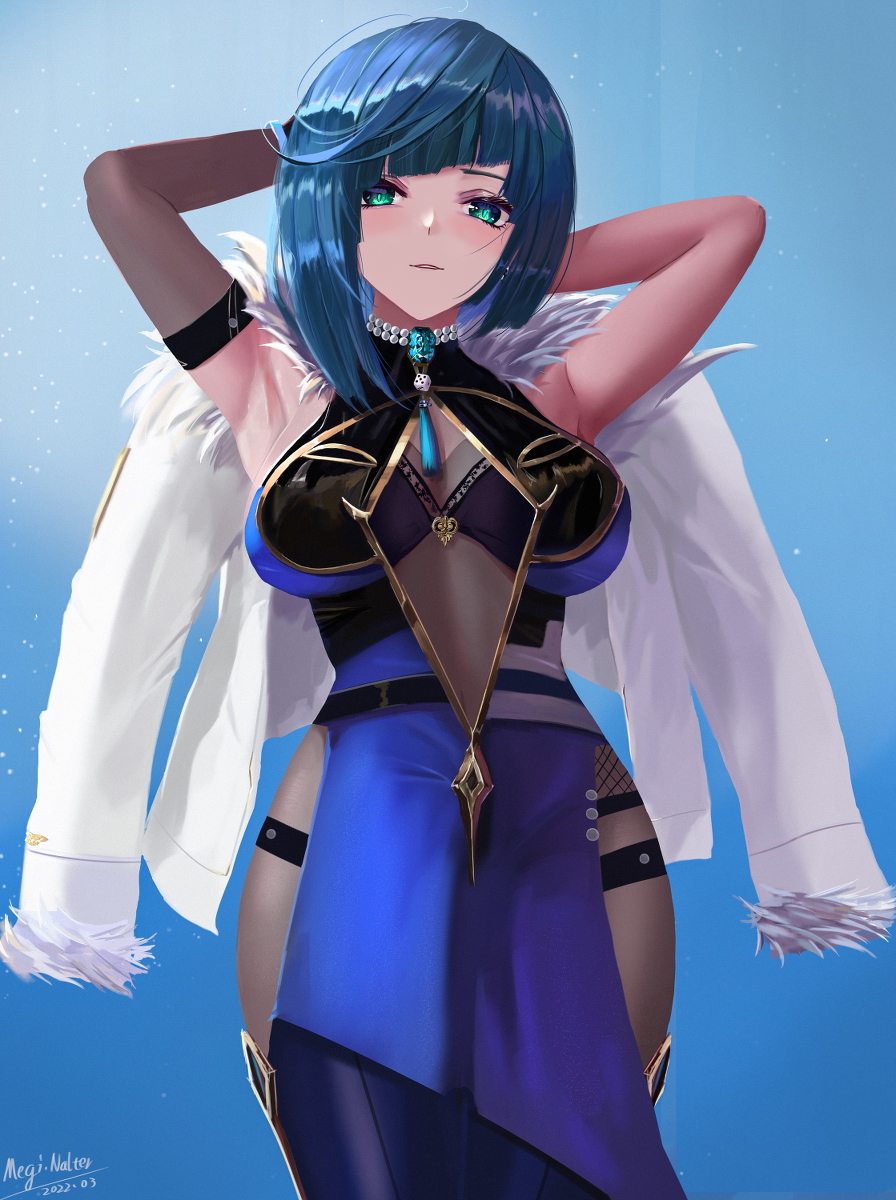This is a pixiv picture whose title is 夜蘭 Yelan.