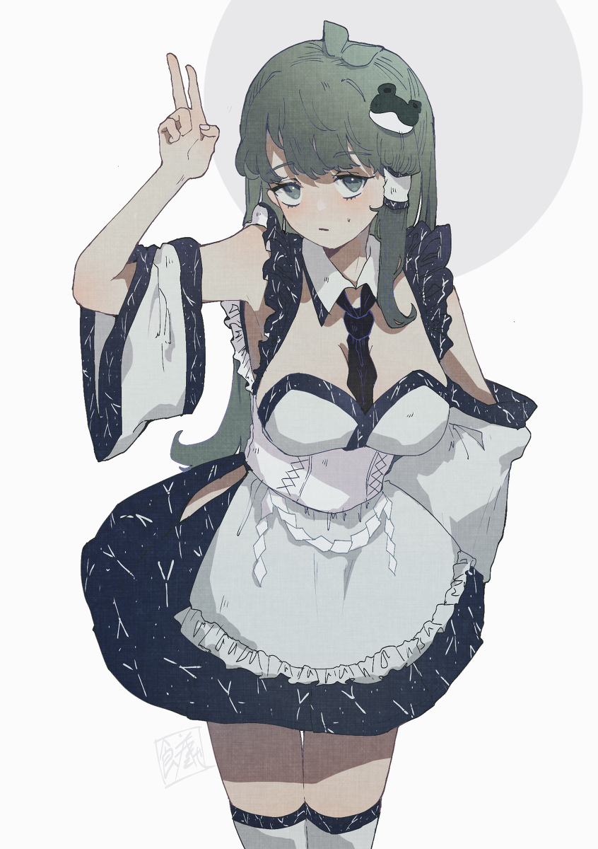 This is a pixiv picture whose title is メイド早苗.