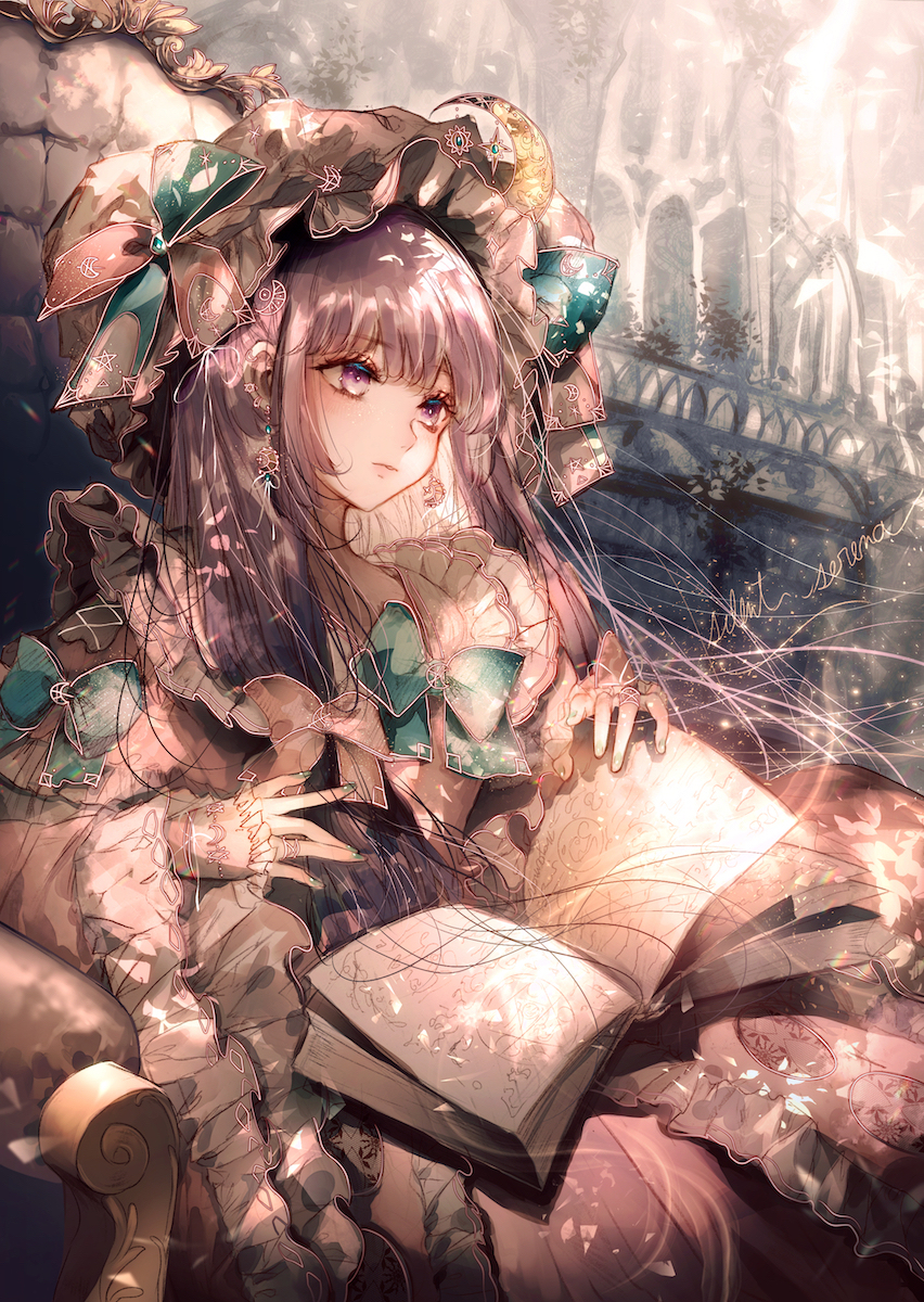 This is a pixiv picture whose title is お人形さんなパチュリー。.