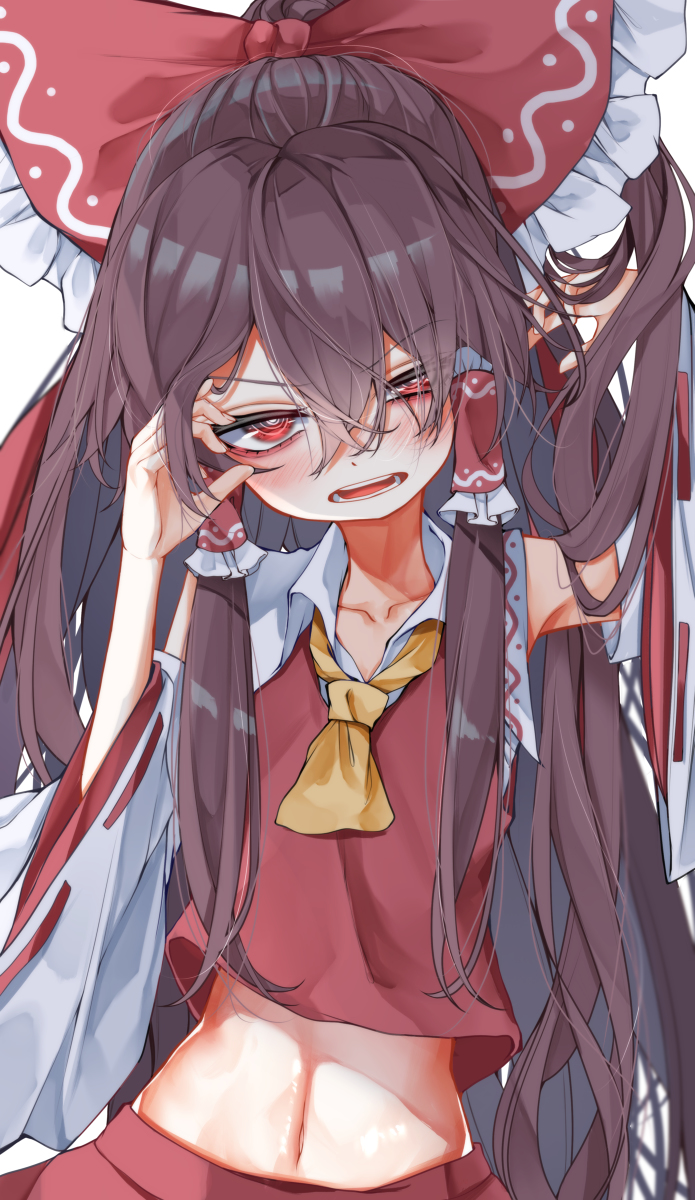 This is a pixiv picture whose title is 髪伸び霊夢さん.