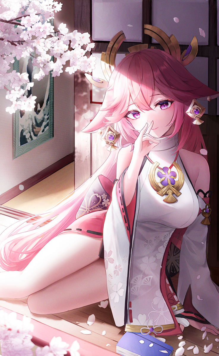 This is a pixiv picture whose title is 八重神子.
