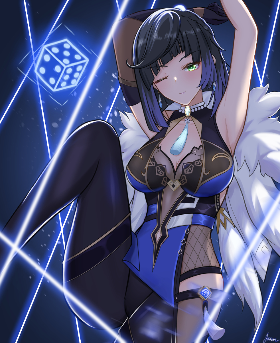 This is a pixiv picture whose title is Yelan 夜蘭.