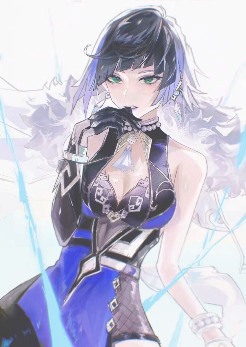 This is a pixiv picture whose title is 夜兰好色.