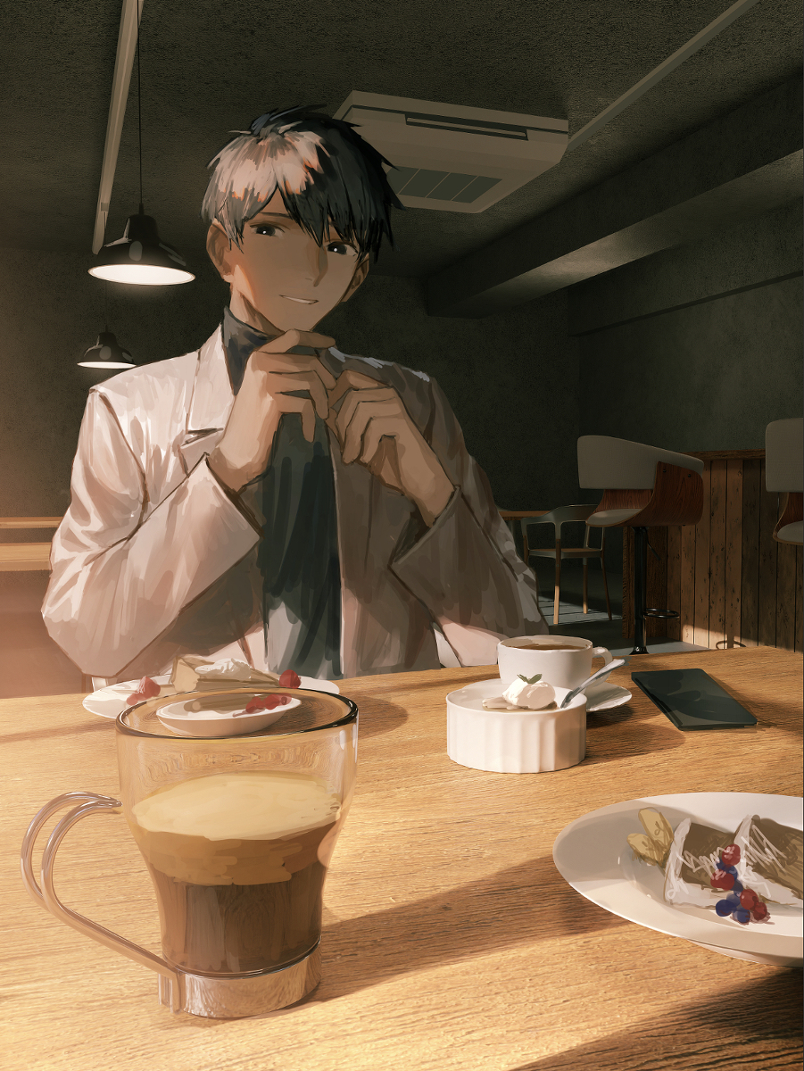 This is a pixiv picture whose title is ☕️.