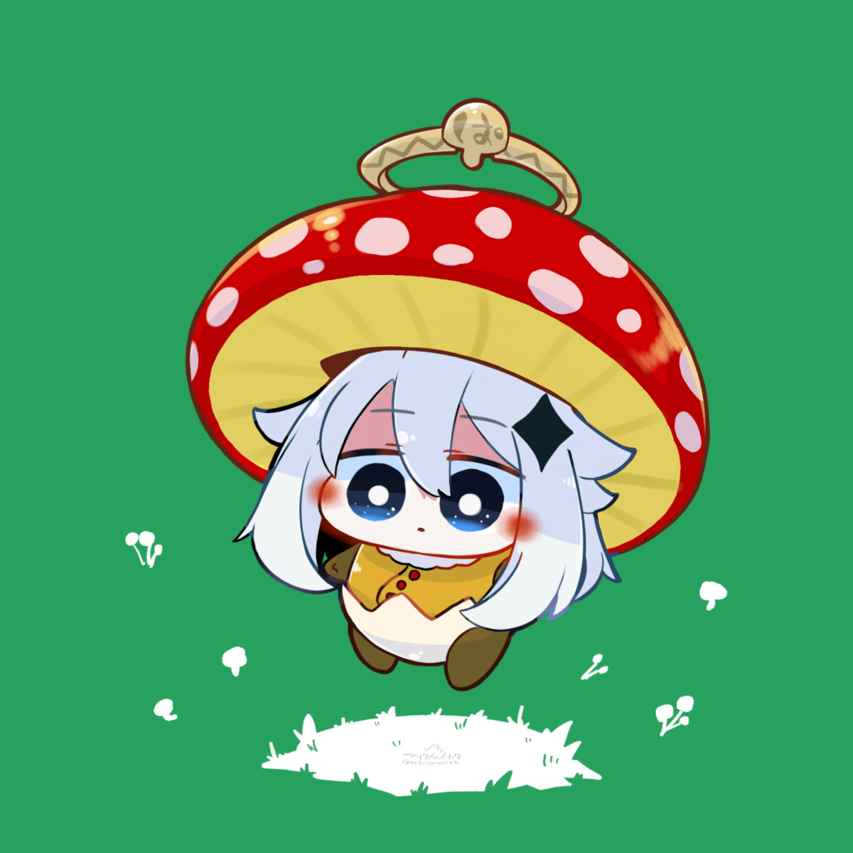 This is a pixiv picture whose title is キノコになっちゃったぞ…🍄.