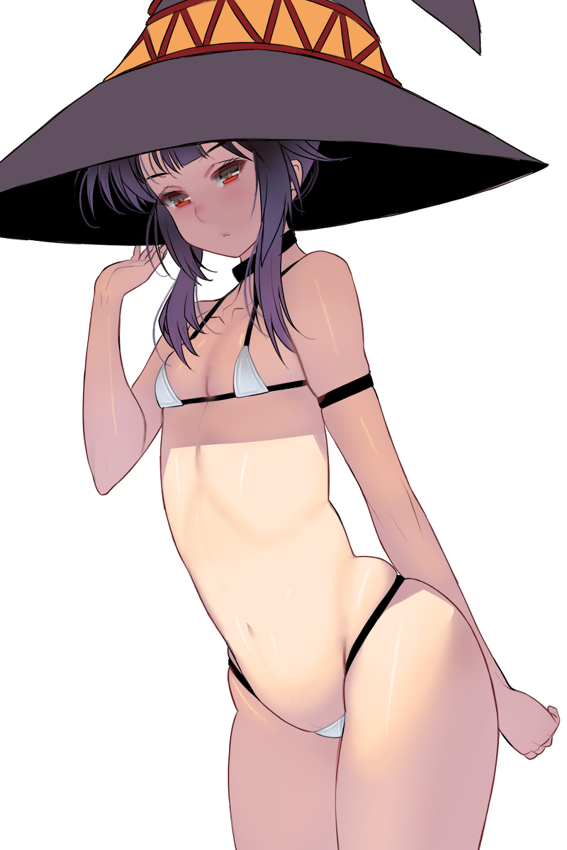 This is a pixiv picture whose title is 我が名はめぐみん！紅魔族随一にしてマイクロビキニを着こなす者！.
