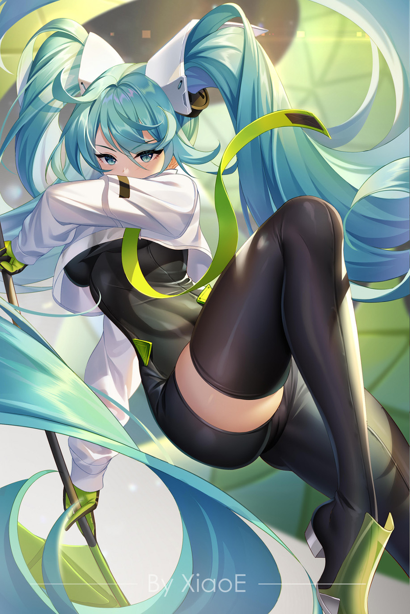 This is a pixiv picture whose title is 赛车初音.