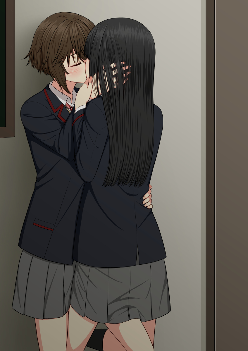 This is a pixiv picture whose title is 【創作百合】.